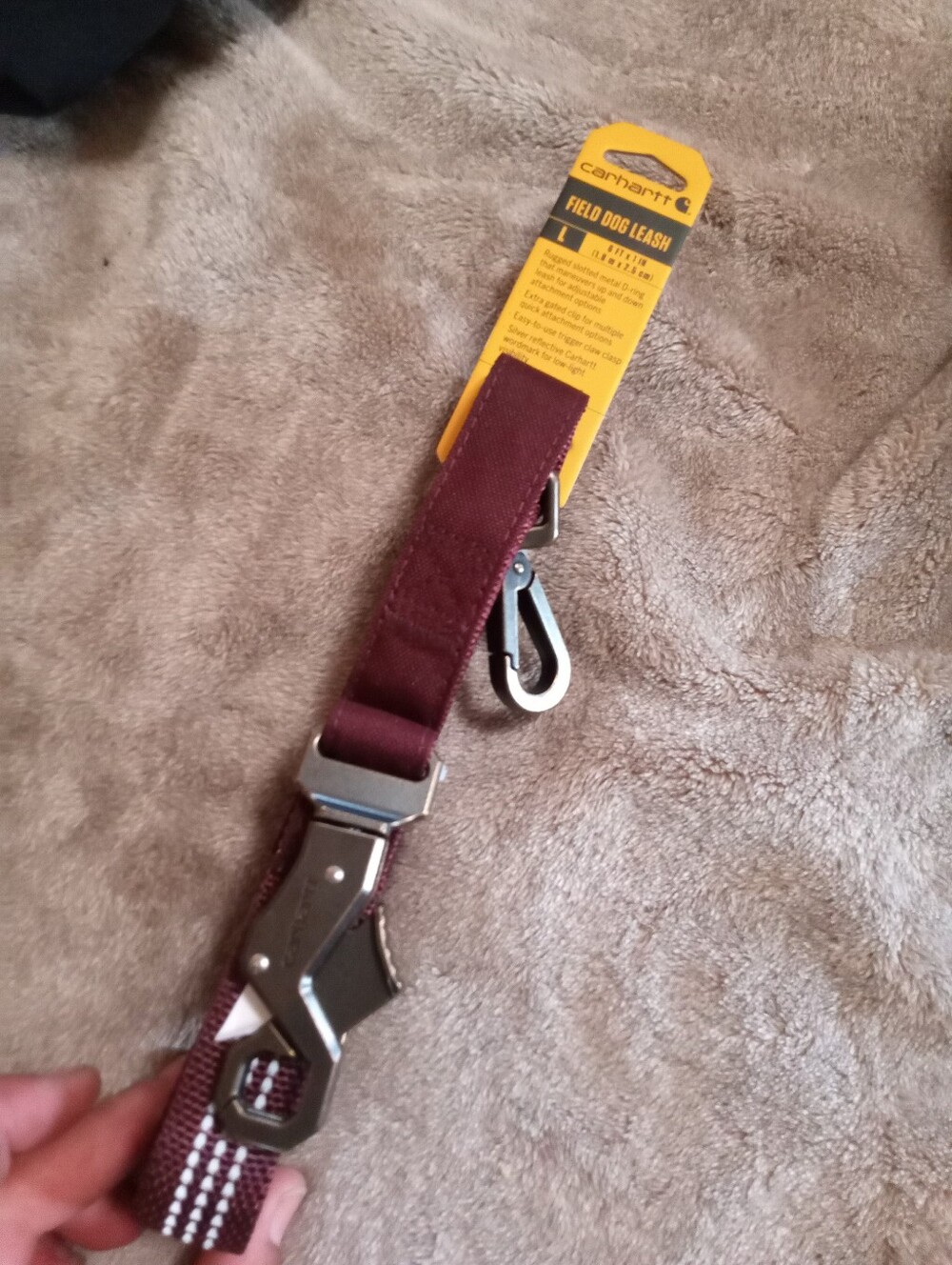NWT • CARHARTT Field Dog Leash (Deep Wine) • Size LARGE (6ft x 1in)